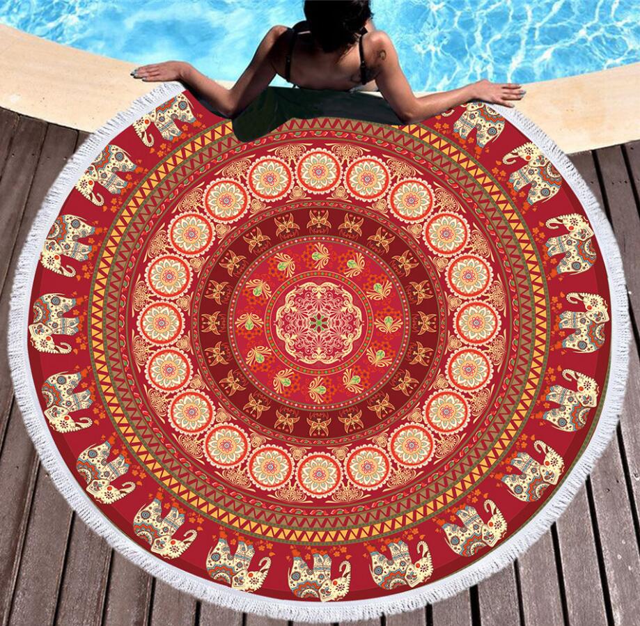 Bedding 3D printing Round Bohemian Beach towel home textile  Beach Towel Tapestry Blanket