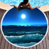 Bedding 3D printing Round landscape Beach towel home textile  Beach Towel Tapestry Blanket