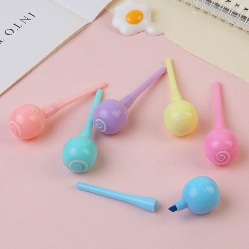 1 PCS Cute Mini Highlighter Lovely Cartoon Paint Marker Pen School Office Office Stationery Supply Capsule Vitamin Kawaii Funny