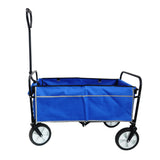 Folding Wagon Garden Shopping Beach Cart   (Blue)