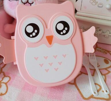 Microwave Bento Container with compartments Case Dinnerware bento box food box Storage for kids Kawaii Owl school lunch box