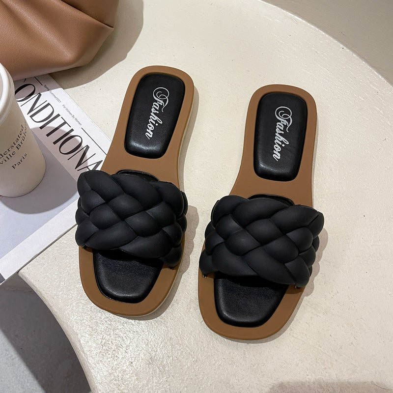 New Style Sandals And Slippers Casual All-Match Non-Slip Flat Slipper Women's Outer Wear Sandals
