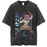 Diablo anime print street retro t-shirt street trendy round neck short sleeved t-shirt for men