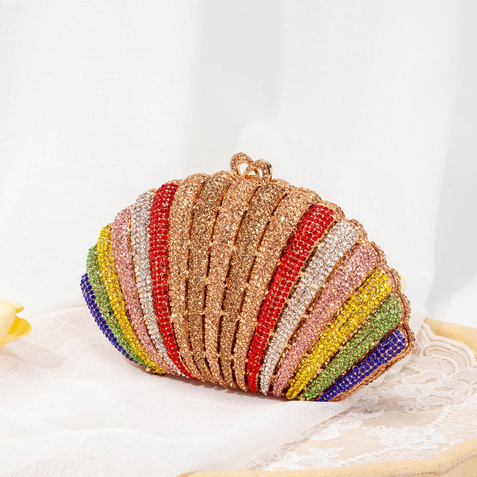 Rainbow Rhinestone Clutch - Emete Store