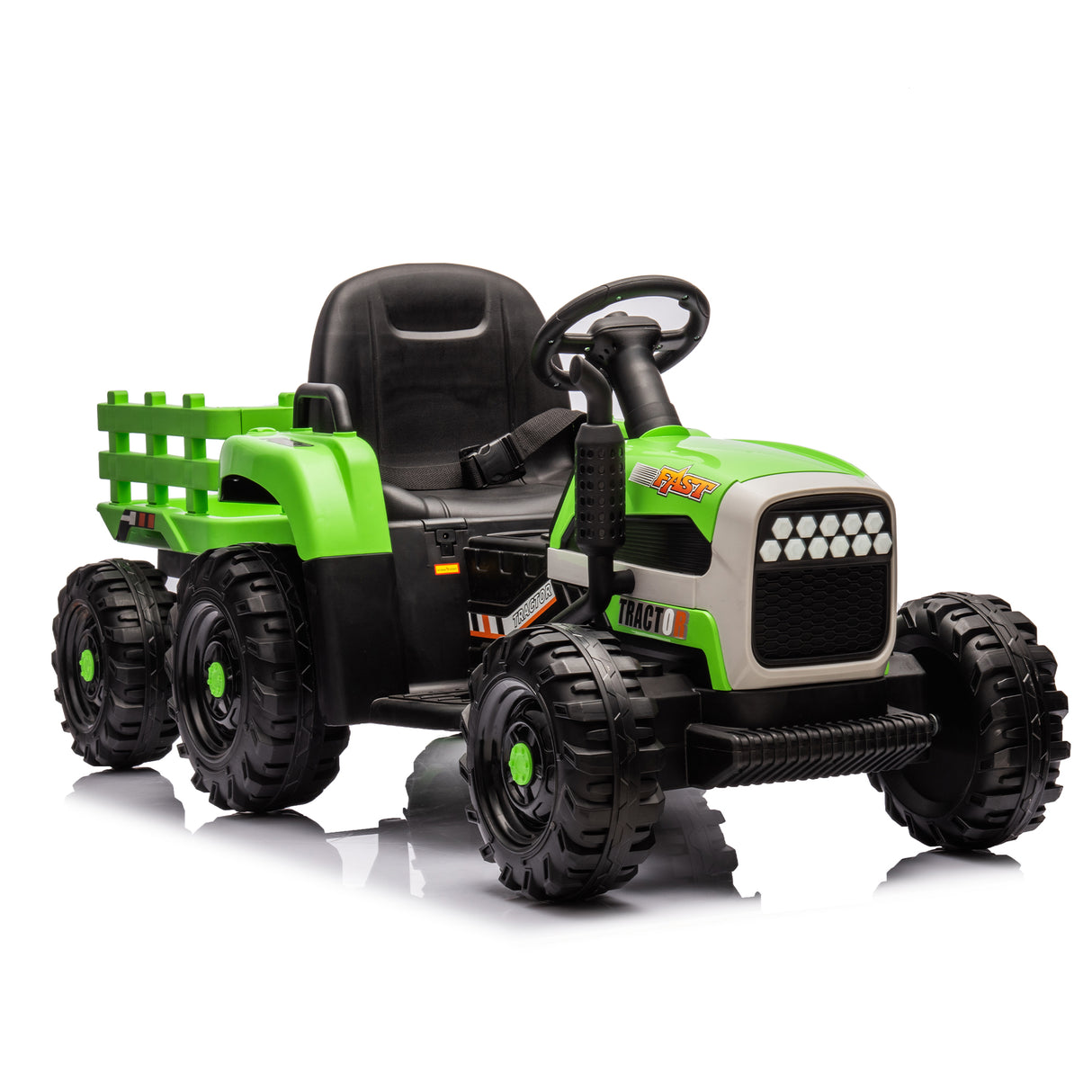 Children's electric tractor toy, powered by 24V battery, 200w * 2 motor 1.86-4.97MPH/remote control three speed adjustable