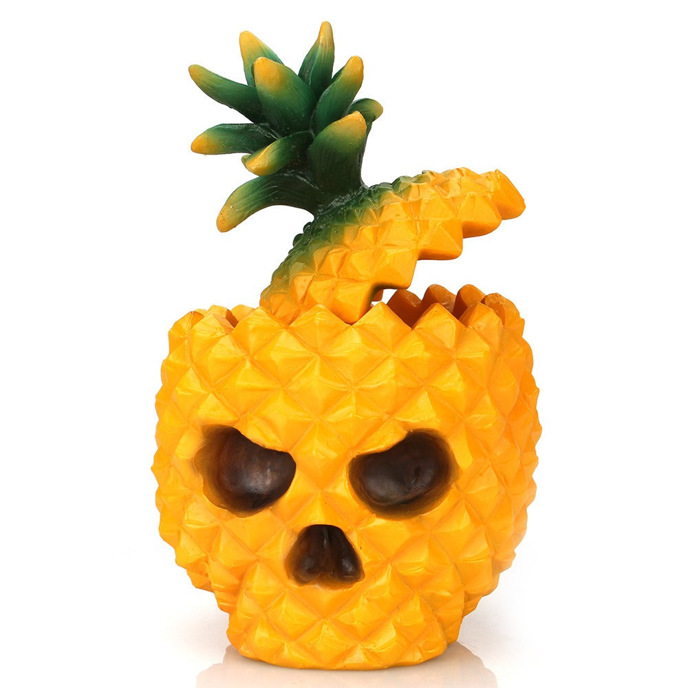 Yellow pineapple skeleton ornament dustproof storage box