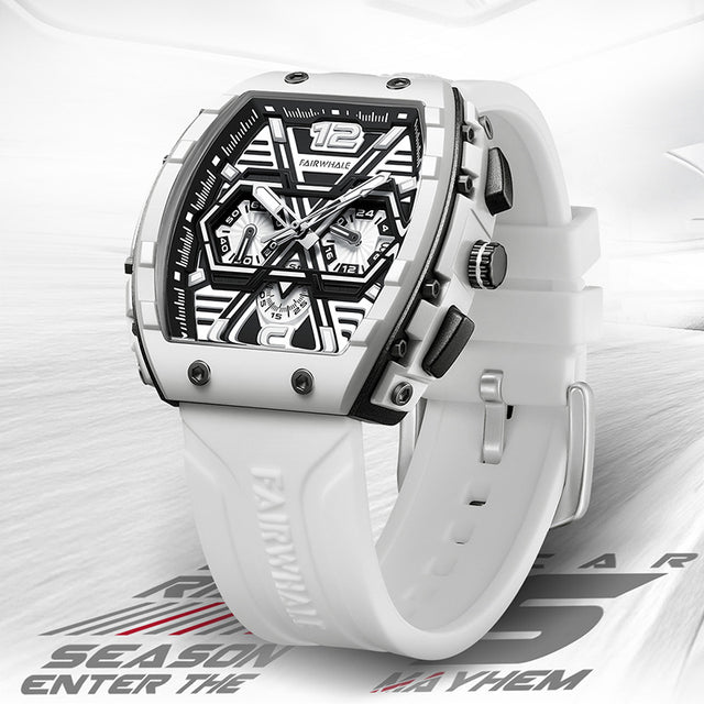 Men's multi-functional cool three eye shaking sonic explosive casual quartz wristwatch - Emete store