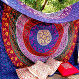 Indian Mandala Tapestry Hippie Wall Hanging Digital Printing Beach Mat Sunscreen Square Shawl