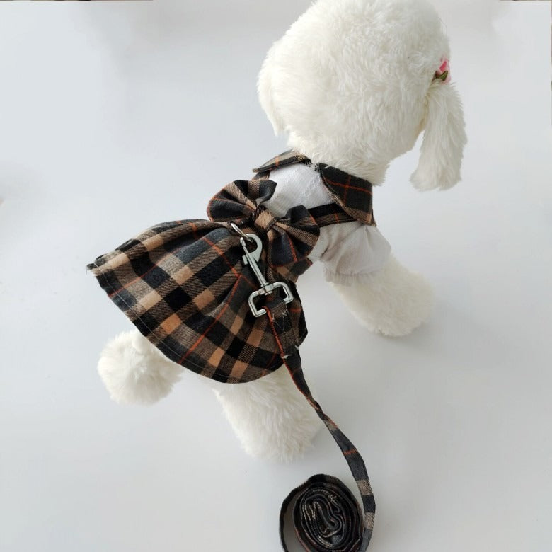 Towing Rope, Going Out, Dog Clothing, Pet Clothing, Dress, Teddy Bear, Pommy, Vip Cat Dress, Spring and Summer