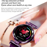 H1 Women Fashion Smart Watch Blood Pressure Heart Rate Monitor Fitness Tracker Bracelet Smartwatch Diamond Flower Color Screen - Emete store