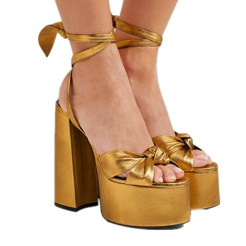 Ankle Strap Roman Sandals with Chunky Heels eprolo