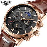 Lige New Quartz Watch Quartz Multifunction Chronograph Waterproof Watch - Emete store