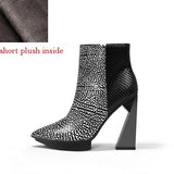 Women Boots Genuine Leather Pointed Toe 11cm High Heels Brand Designer Women Shoes