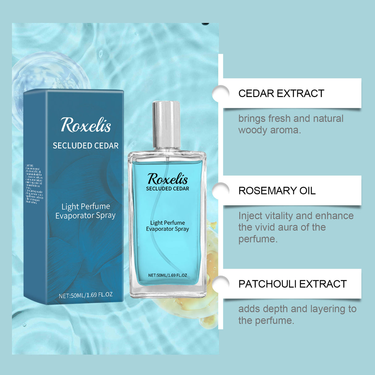 Cedar Blue Eau De Toilette, Natural, Fresh And Long-Lasting Fragrance Pheromone Fragrance Business Gentleman Charm Atmosphere Perfume - Emete store