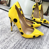 Polka Point High Heels 12CM Pointed Toe Stiletto Pumps Women's Shoes