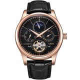 LIGE Brand Men Watches Automatic Mechanical Watch Tourbillon Sport Clock Leather Casual Business Retro Wristwatch Relojes Hombre - Emete store