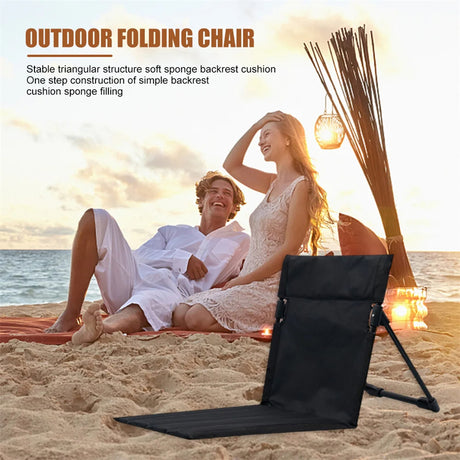 Foldable Camping Chair Outdoor Garden Park Single Lazy Chair Backrest Cushion Picnic Camping Folding Back Chair Beach Chairs - Emete store