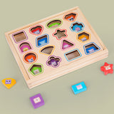 Wooden shape matching block box, children's early education cognitive color, graphic matching card, matching block toy