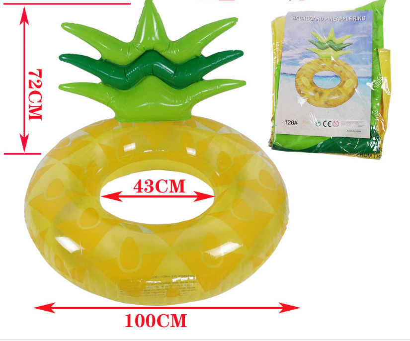 Pineapple Backrest Inflatable Swimming Ring New Inflatable Water Ring Fruit Swimming Ring New Unique Water Ring