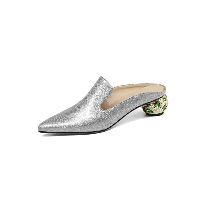 Pointed Toe Crystal Slippers eprolo