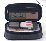 Large capacity canvas pencil case color matching retractable pencil case for primary and secondary school students