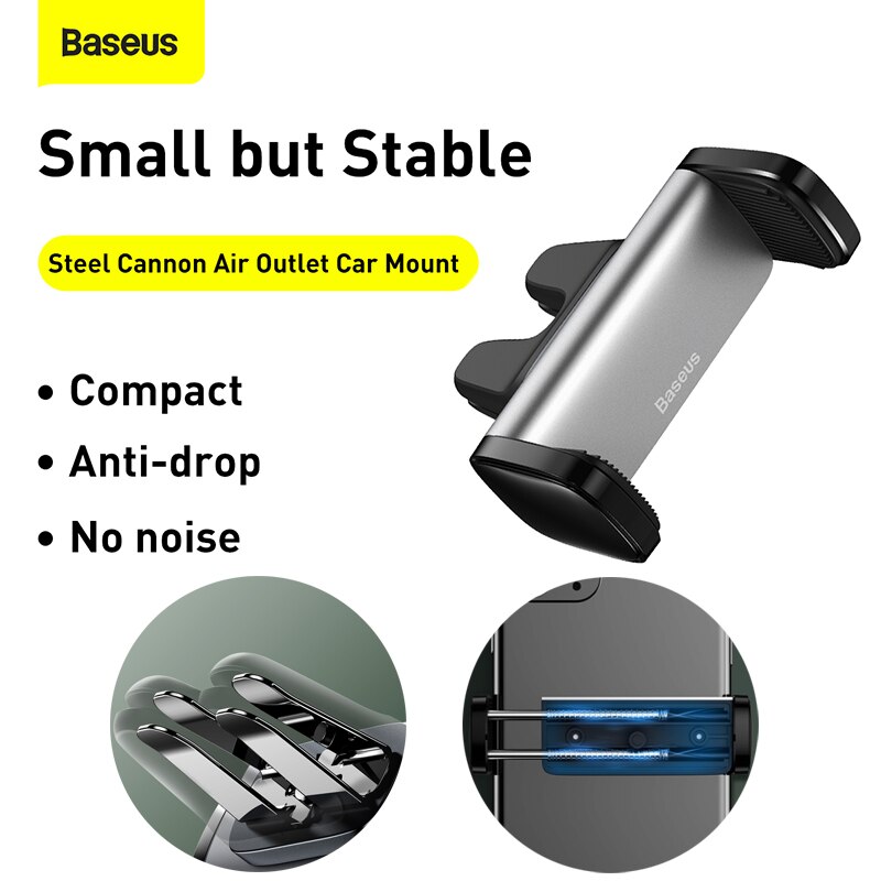 Baseus Car Phone Holder Air Vent Stand for Iphone XS 11 Samsung 4.7-6.5 Inch Mobilephone Auto Support Mount Car Phone Bracket