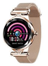 H1 Women Fashion Smart Watch Blood Pressure Heart Rate Monitor Fitness Tracker Bracelet Smartwatch Diamond Flower Color Screen - Emete store