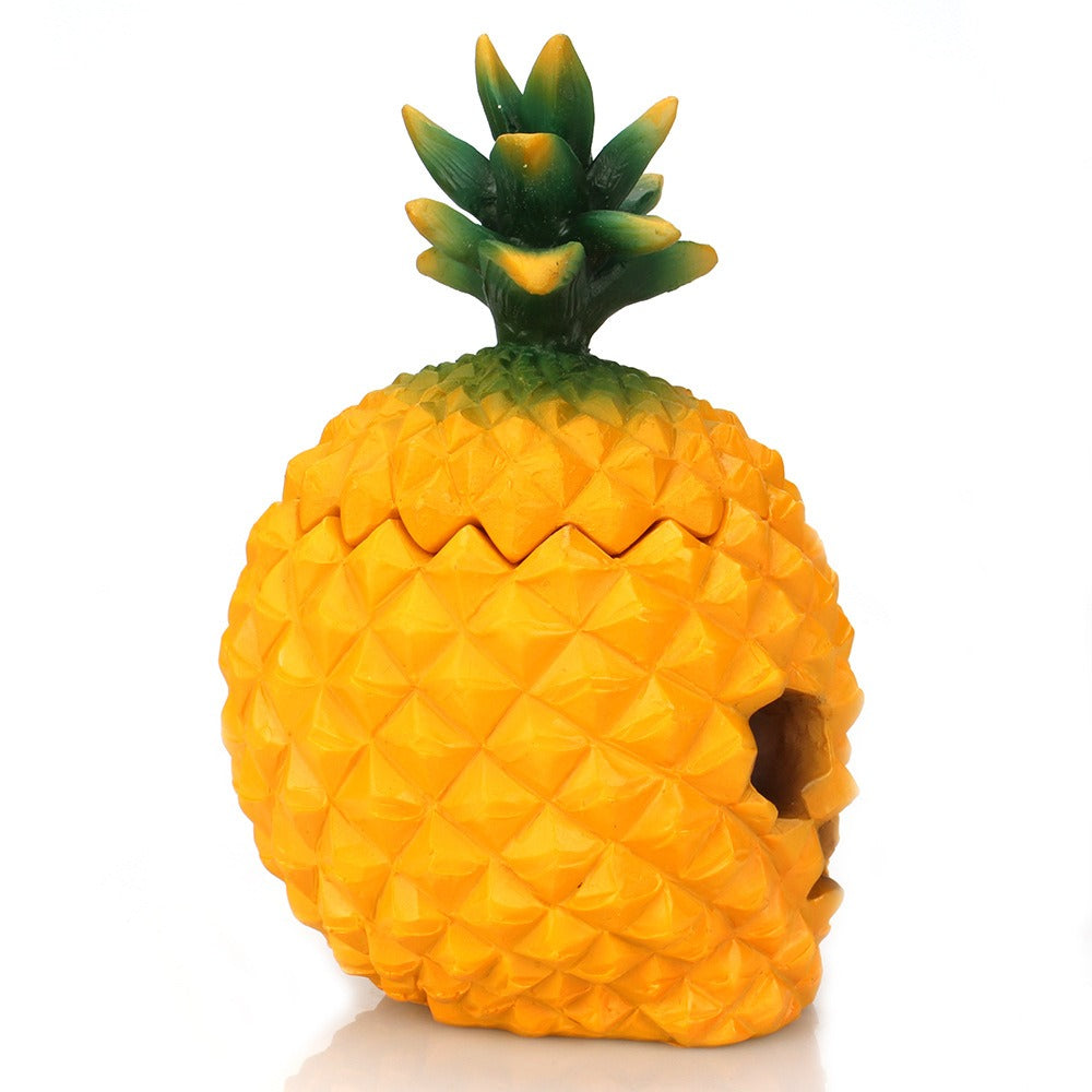 Yellow pineapple skeleton ornament dustproof storage box