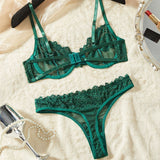 Melbourne Australia Shopping - Ultra-thin Green Lace Bra Set - Emete store
