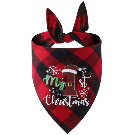 Christmas Day Border Protection Pet Small, Medium, and Large Dogs, Dogs, Cats, Teddy Triangular Towels, Water Jars - Emete store