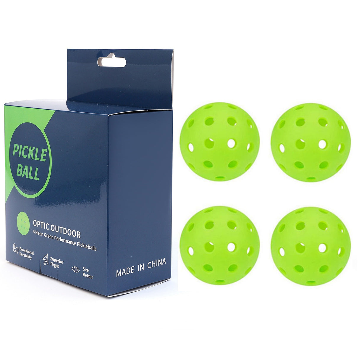 74mm 40 hole color box plastic PE hard outdoor Weifu hole ball Pickleball Ball