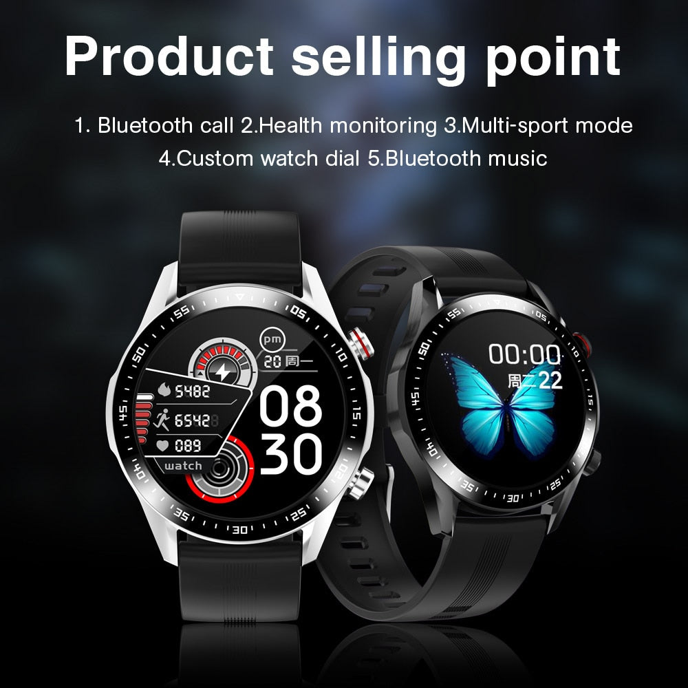 E1-2 Smart Watch Men Bluetooth Call Custom Dial Full Touch Screen Waterproof Smartwatch For Android IOS Sports Fitness Tracker - Emete store
