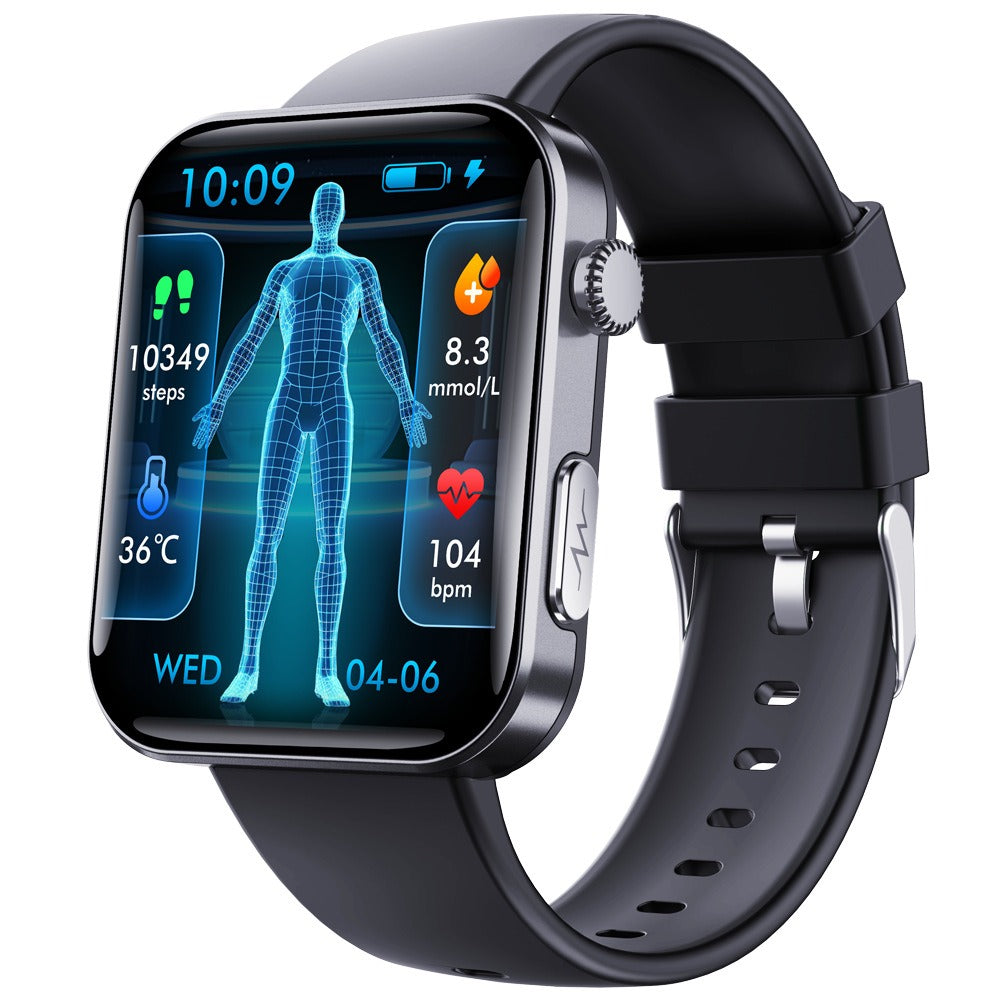 F300 smartwatch ECG electrocardiogram monitoring SOS fall alarm blood glucose and blood pressure watch HRV report - Emete store