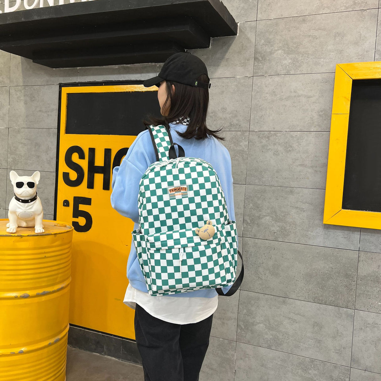 Fashion New Plaid Student Schoolbag Large Capacity Campus Girl Backpack Junior High School High School Student Backpack