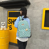 Fashion New Plaid Student Schoolbag Large Capacity Campus Girl Backpack Junior High School High School Student Backpack