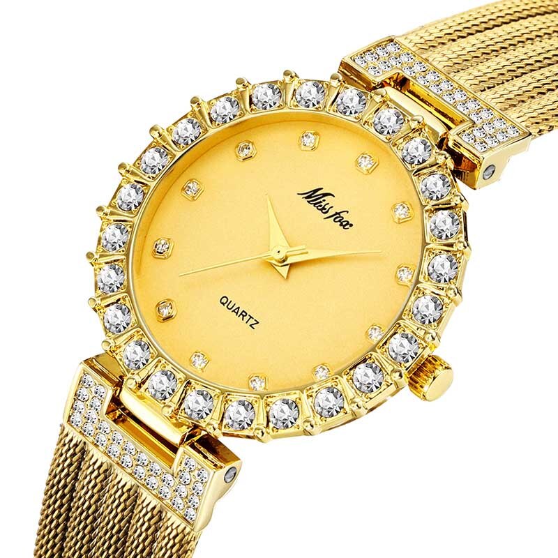 MISSFOX  Women Watches Luxury Brand Watch Bracelet Waterproof Big Lab Diamond Ladies Wrist Watches For Women Quartz Clock Hours - Emete store