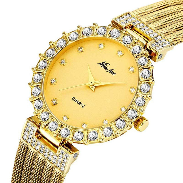 MISSFOX  Women Watches Luxury Brand Watch Bracelet Waterproof Big Lab Diamond Ladies Wrist Watches For Women Quartz Clock Hours - Emete store