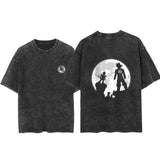 Diablo anime print street retro t-shirt street trendy round neck short sleeved t-shirt for men