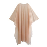 Boat Neck Semi Sheer Loose Long Cape Coat