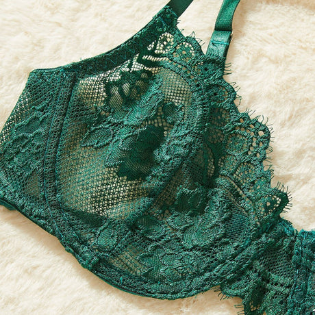 Melbourne Australia Shopping - Ultra-thin Green Lace Bra Set - Emete store