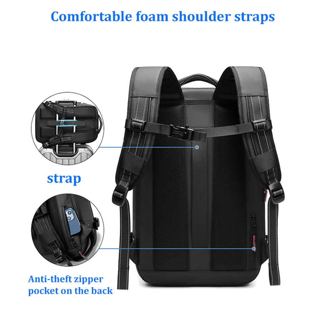 Expandable Waterproof Travel Backpacks Men Business Laptop Backpack With Valve Vacuum Compression Backpack