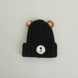 Autumn and winter children warm knitted hat cute bear candy color woolen hat Korean male and female baby warm hat trend