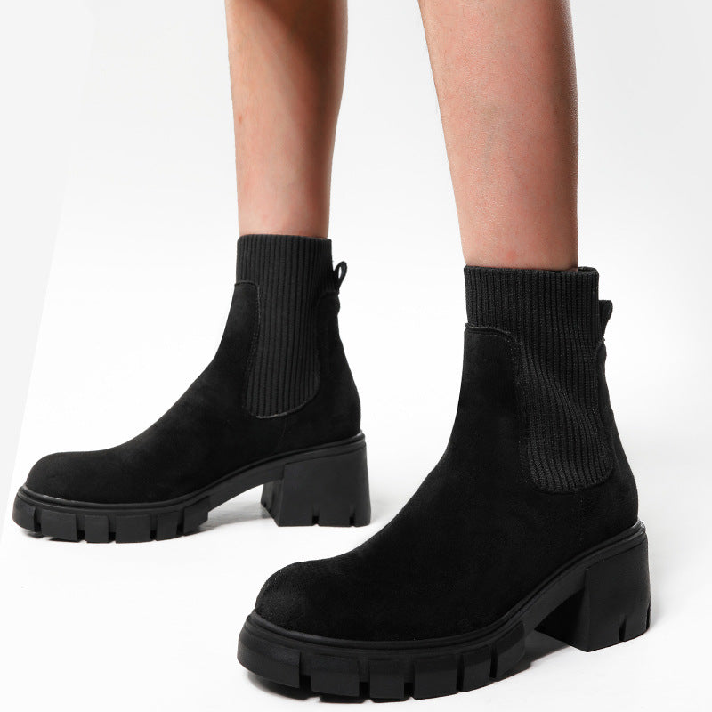 Thick-Soled Sock Martin Boots - Emete Store