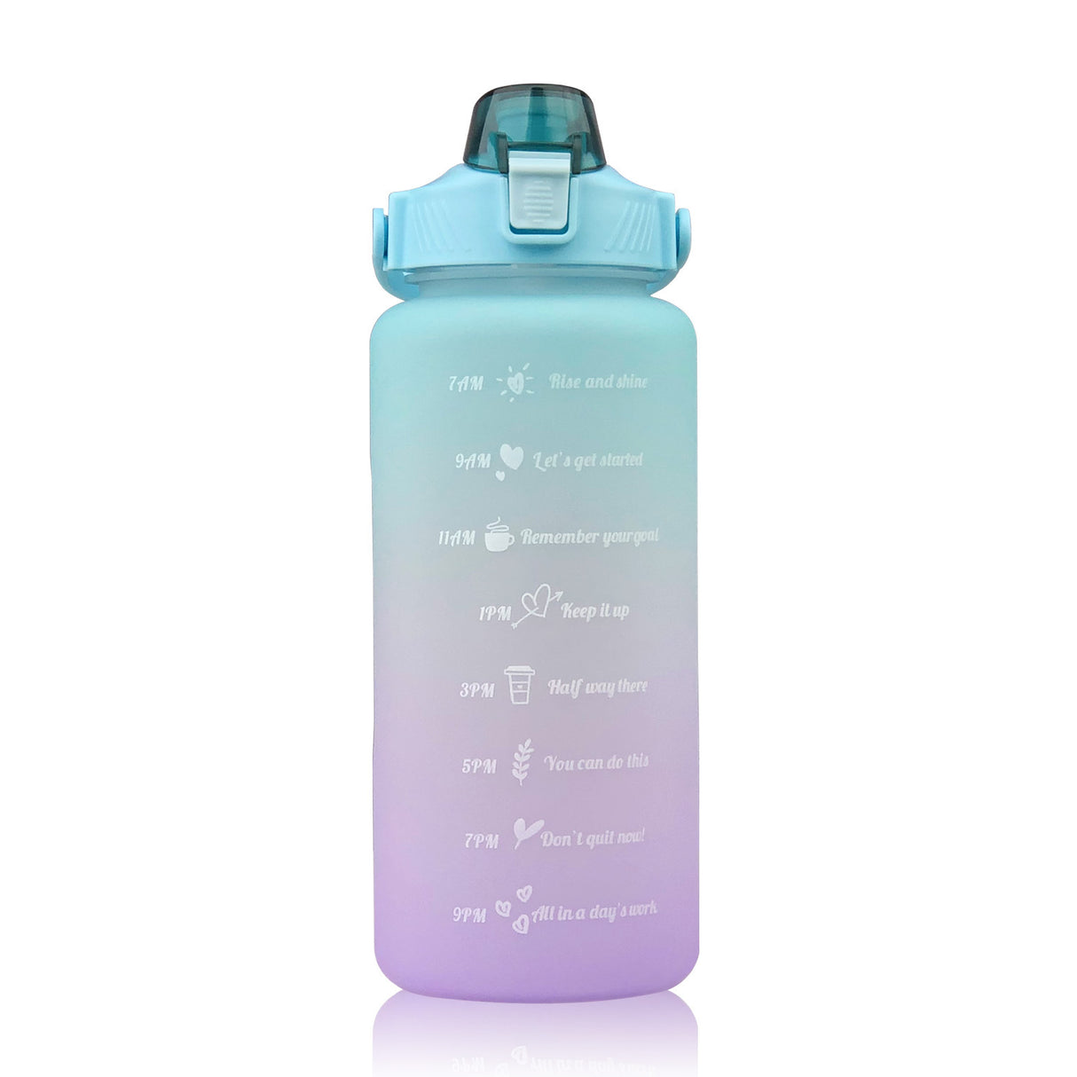 2L Sports Bottle Time Scale Space Cup Outdoor Portable Water Bottle Gradient Water Cup Water Bottle