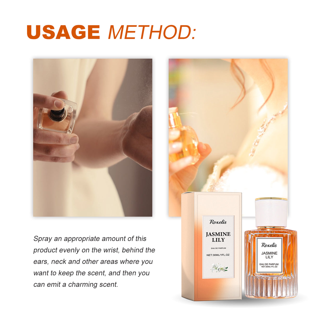 Lily Women Pheromone Perfume, Wrist Behind Ear Neck Natural Long-Lasting Light Fragrance Delicate Elegance Exudes Feminine Charm - Emete store