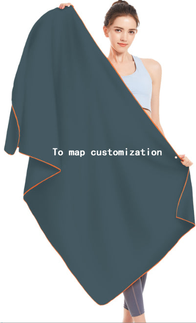 Double sided velvet microfiber beach towel absorbent and quick drying bath towel can be customized pattern - Emete store