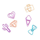 10 pcs/pack cute Cactus star Ice Cream Mini Paper Clips Kawaii Stationery Metal Clear Binder Clips Photos Tickets Notes Letter