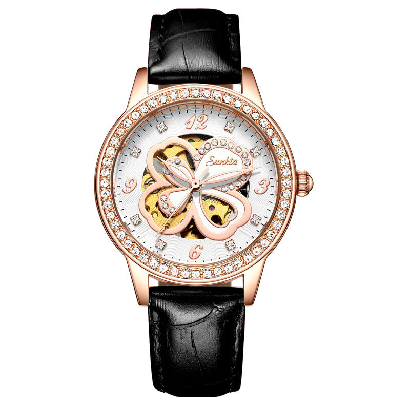 Sunkta Fashion Women's Watch Rose Gold Women's Watch Creative Waterproof Quartz Women's Watch - Emete store
