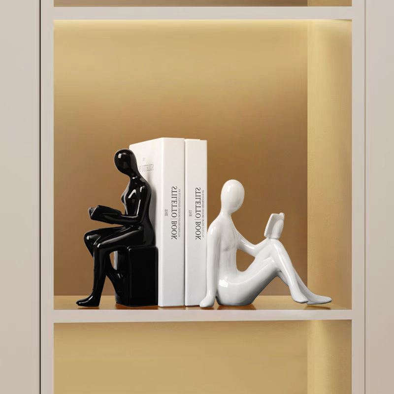 Modern bookends character ornaments home decor living room TV decorations