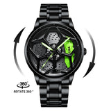 New Top Brand Luxury Mens Watches Stainless Steel Car Wheel Hub Quartz Watch For Men Military Sport Watch Relogio Masculino - Emete store